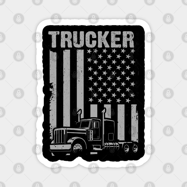 American Flag Trucker Magnet by Planet of Tees