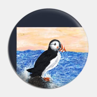 Puffin by the Sea Pin