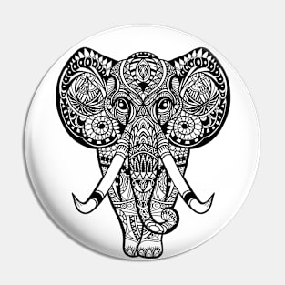 Vintage graphic vector Indian lotus ethnic elephant. African tribal ornament. Pin