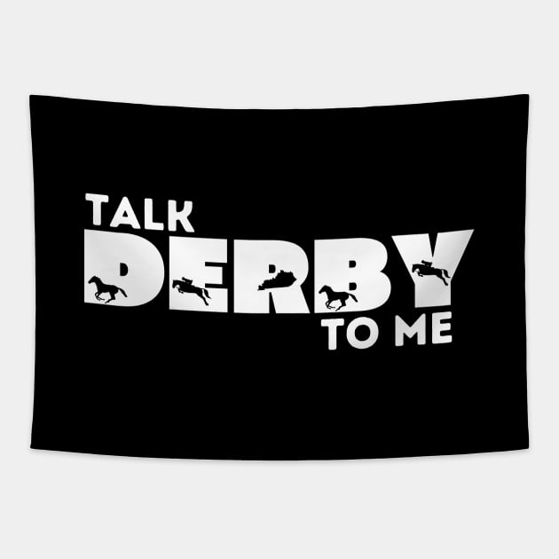 Talk Derby to Me Funny Retro Kentucky Derby Time Horse Racing Tapestry by Printofi.com