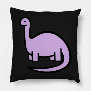 Lilac Dinosaur on Pastel Pink Pillow