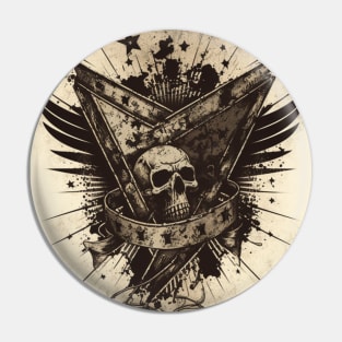 Vintage Skull Nation Classic Art Design Pin