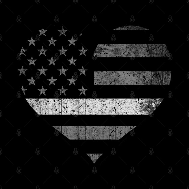 Thin Silver Line Flag Heart - Corrections Wife by bluelinemotivation