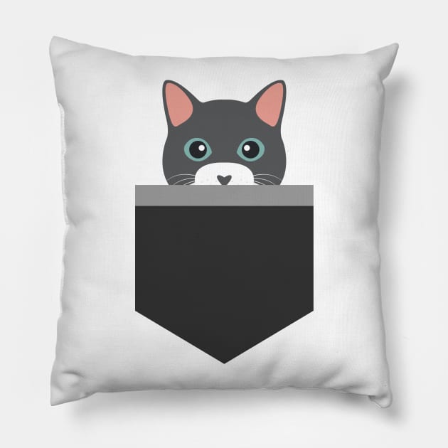 Cat In The Pocket Pillow by zlapinski