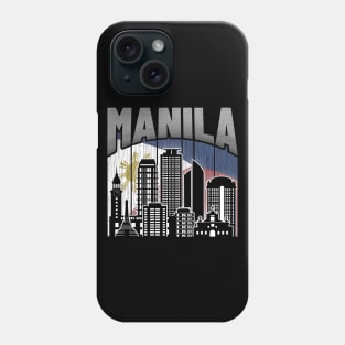 Manila NCR Skyline Vintage Philippines Flag Phone Case