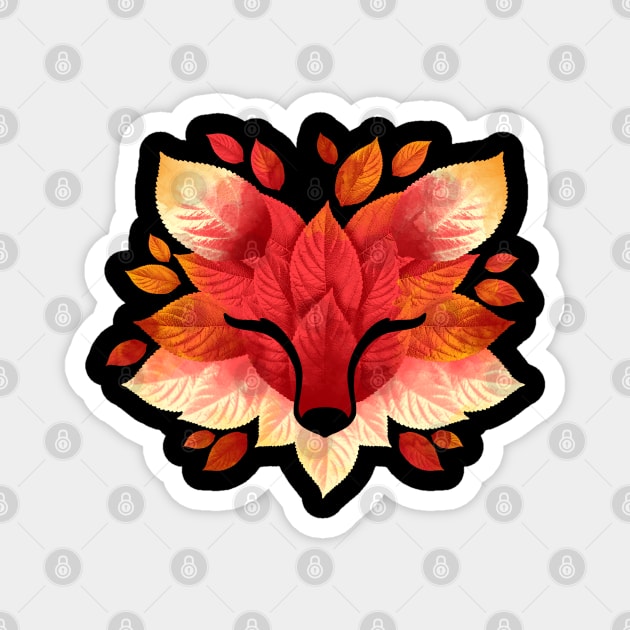 Fox of leaves Magnet by NemiMakeit