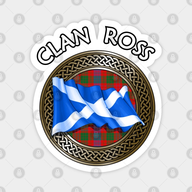 Clan Ross Crest & Tartan Knot Magnet by Taylor'd Designs