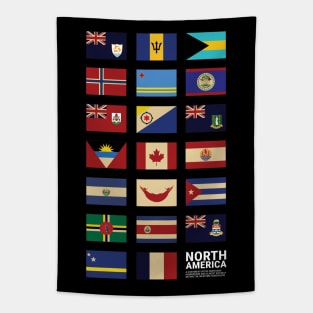 North America Country Flags Set Tapestry