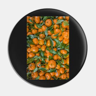 Bright tangerine in leaves Pin