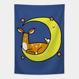 Crescent Moon Deer Tapestry