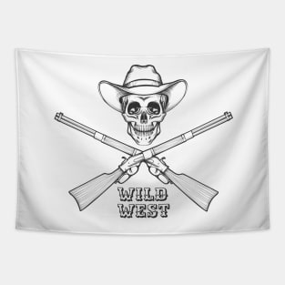 The Skull with rifles Tapestry