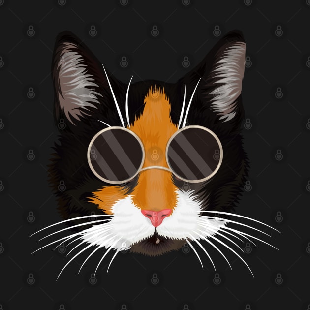 Cat with glasses by sharukhdesign