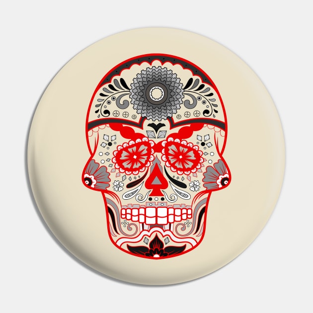 RED Sprocket Head Pin by CreativePhil