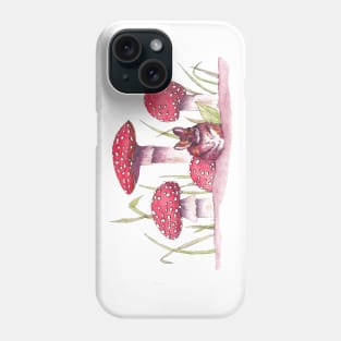 Mushrooms and mouse Phone Case