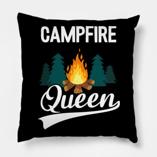 Campfire Queen Funny Camping Pillow