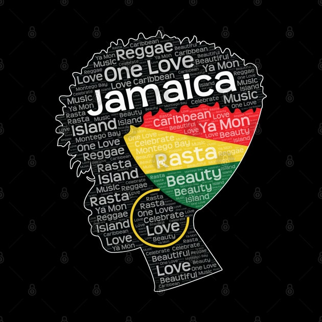 Jamaican Woman With Afro Puff by blackartmattersshop