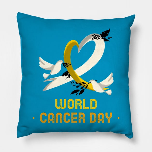 Wolrd Cancer Day Pillow by arkitekta