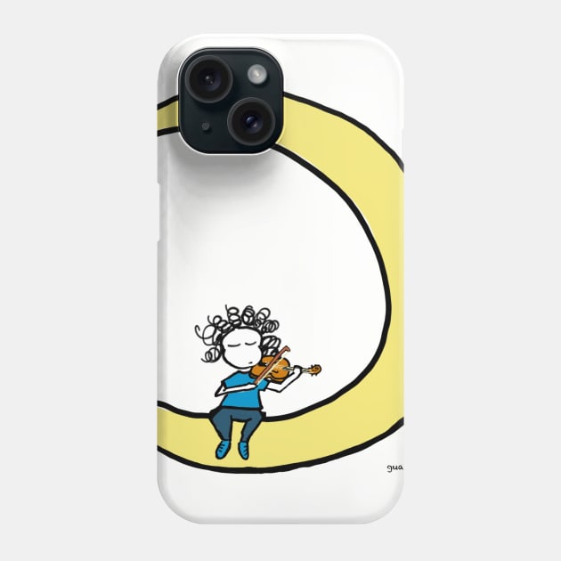 Moon and violin Phone Case by Guastevi