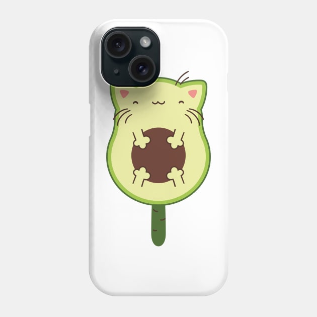 Avocado cat Phone Case by Nikamii
