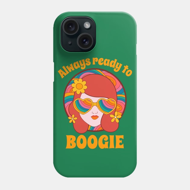 Always Ready to Boogie 70s Hippie Girl Phone Case by DeliriousSteve