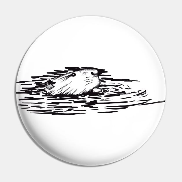 Swimming Beaver Pin by Kirsty Topps