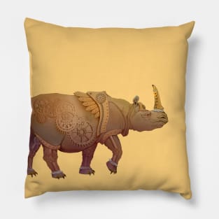 Warlike gold rhinoceros Pillow