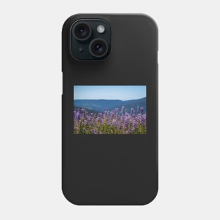 Lupine flowers and mountains Phone Case