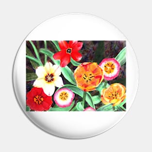 Colorful Spring tulips Pin