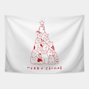 Merry Catmas T-shirt Chrismas Gifts Tapestry