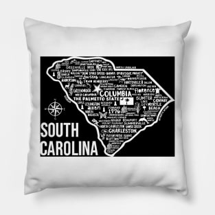 South Carolina Map Pillow