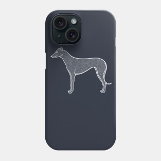 Greyhound Ink Art - cute dog design on dark blue Phone Case