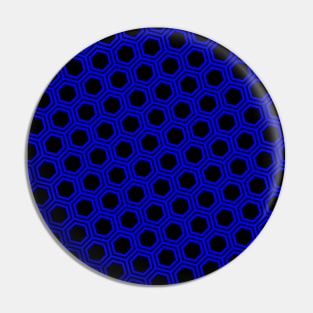 Pattern hexagon blue on black background Pin