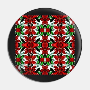 Red and Green Christmas Pattern Number 9 Pin