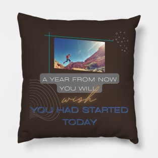 January 2023. Motivational saying. Pillow