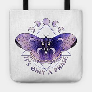 It's just a phase witchy moth design with moon phases Tote