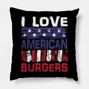 I Love American Burgers Pillow