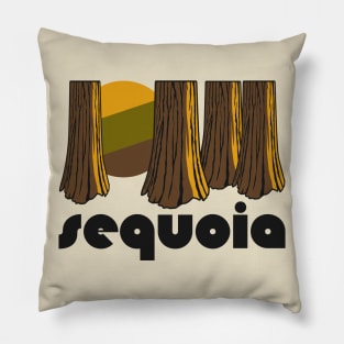Retro Sequoia ))(( Tourist Souvenir National Park Design Pillow