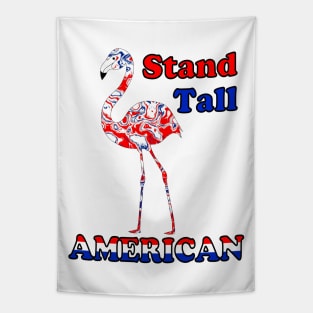 Fourth Of July, Patriotic Flamingo Tapestry