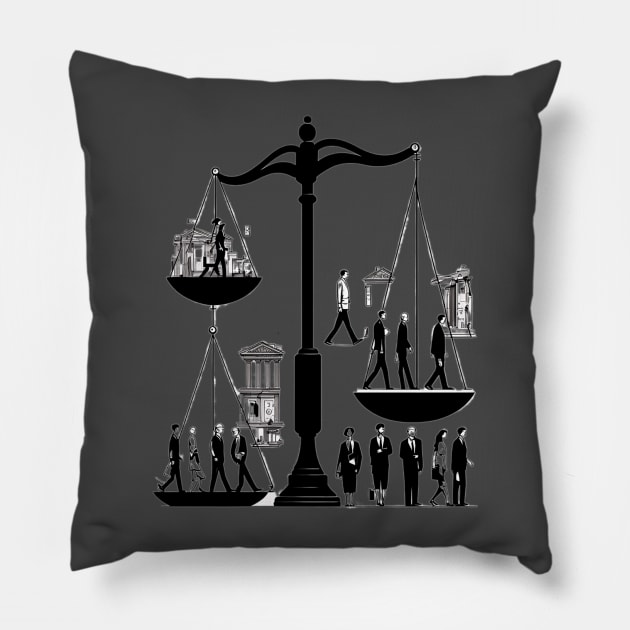 Justice For ALL Pillow by www.TheAiCollective.art