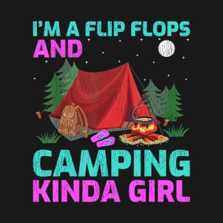 Funny I'm A Flip Flops And Camping kinda Girl T-Shirt