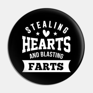 Stealing Hearts & Blasting Farts Kids T-Shirt Pin