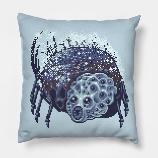 Rom-The-Vacuous-Spider Pillow by patackart