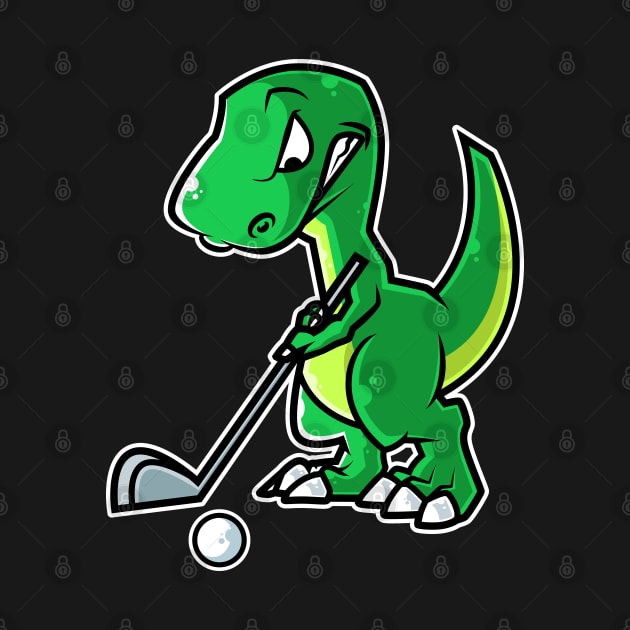 Tyrannosaurus Golf Player Golfer Golfing Funny Kids Boys graphic by theodoros20