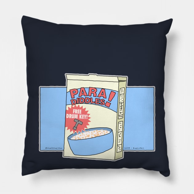 Para-Diddles Cereal with Free Drum-Key! Pillow by RyanJGillComics
