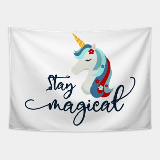 Christmas Unicorn: Stay Magical Tapestry