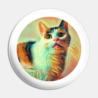 Active floppy cat Pin