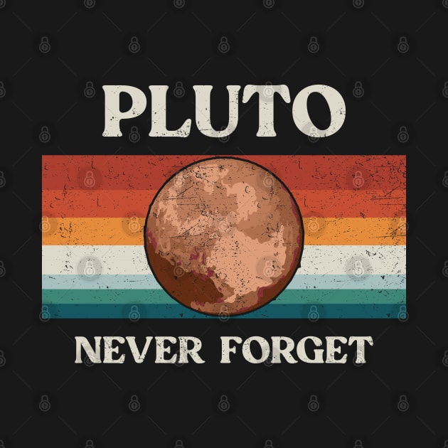 Pluto Never Forget Retro Style Funny Space, Science by TeeTypo