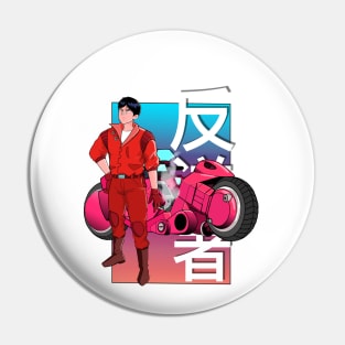 Kaneda the biker graphic art Pin