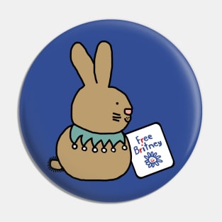 Cute Bunny Rabbit with Free Britney Sign Pin