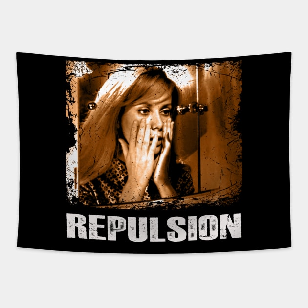 Cinematic Nightmare Repulsions Vintage Movie Art Tee Tapestry by Camping Addict